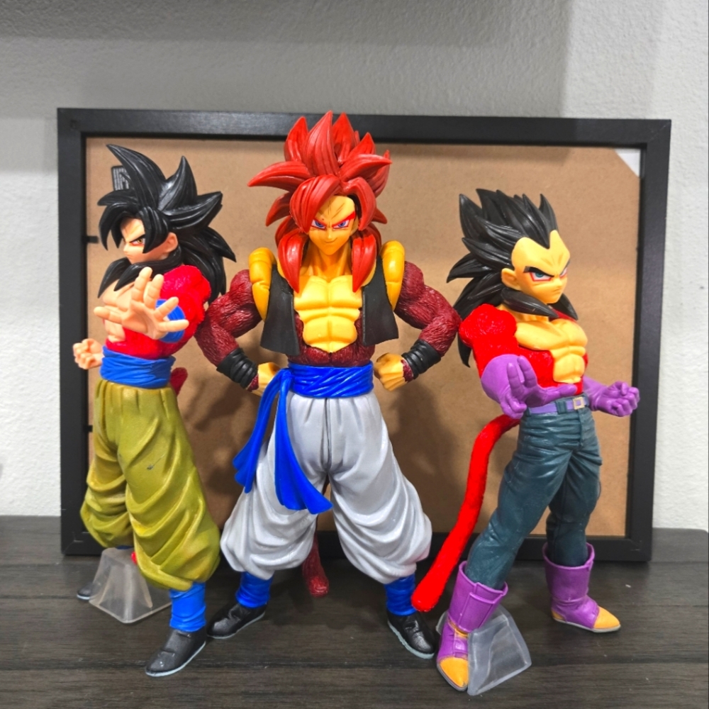 Dragon Ball GT Action Figure Set - Gogeta SSJ4 , Goku SSJ4 , Vegeta SSJ4